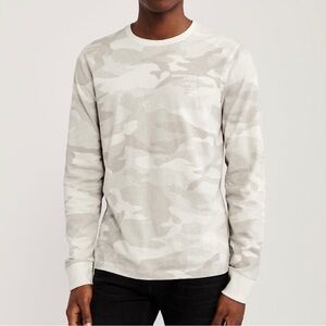 Abercrombie & Fitch Unisex Long Sleeve Camo Graphic Tee Shirt Sz S Cotton Casual